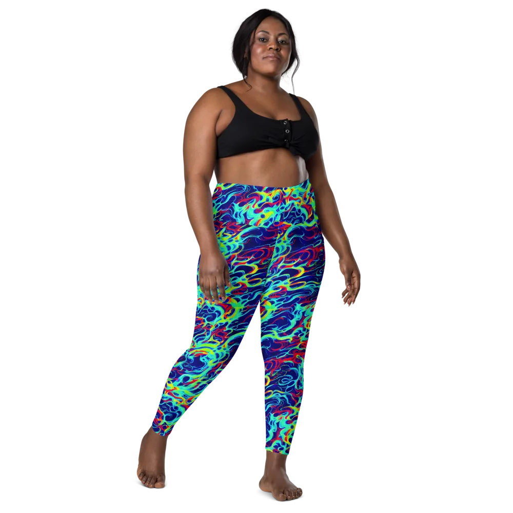 Afterdark Wave on Leggings with Pockets — Front