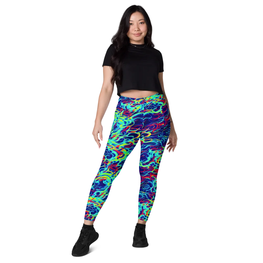 Afterdark Wave on Leggings with Pockets — Front