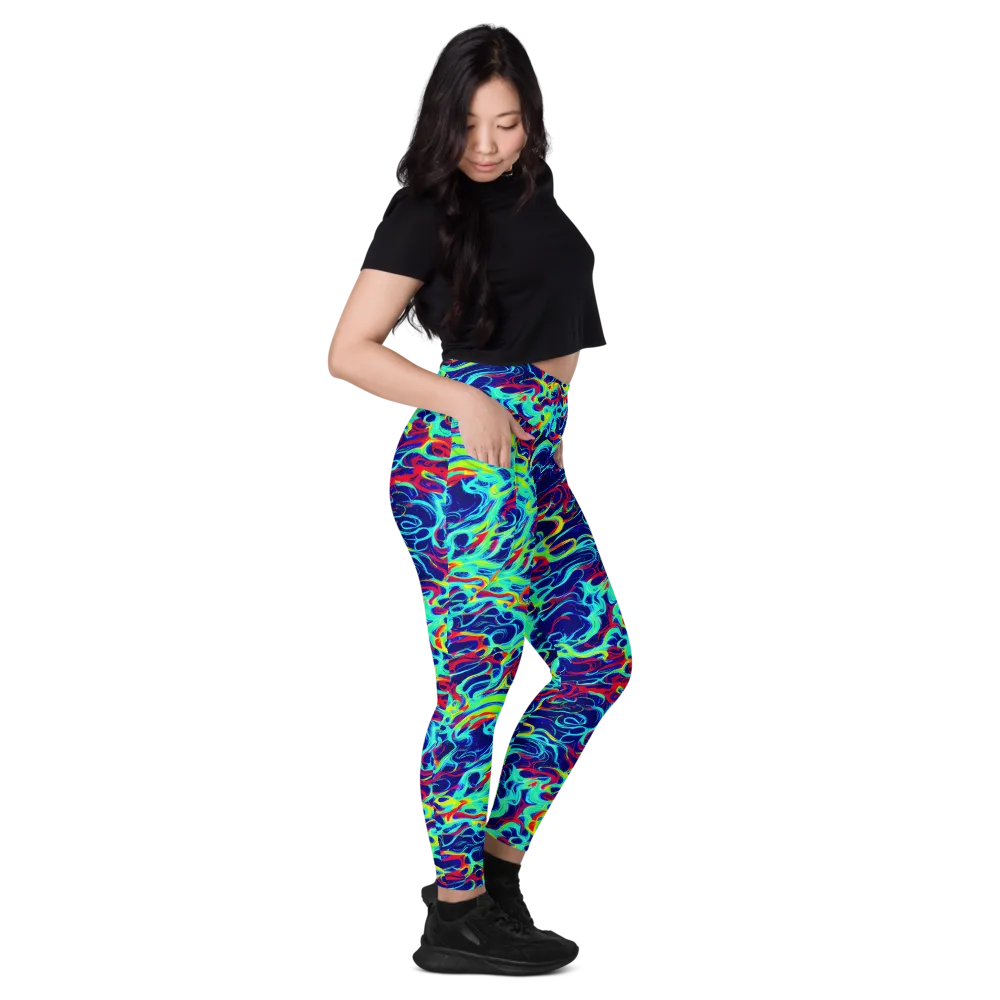 Afterdark Wave on Leggings with Pockets — Right