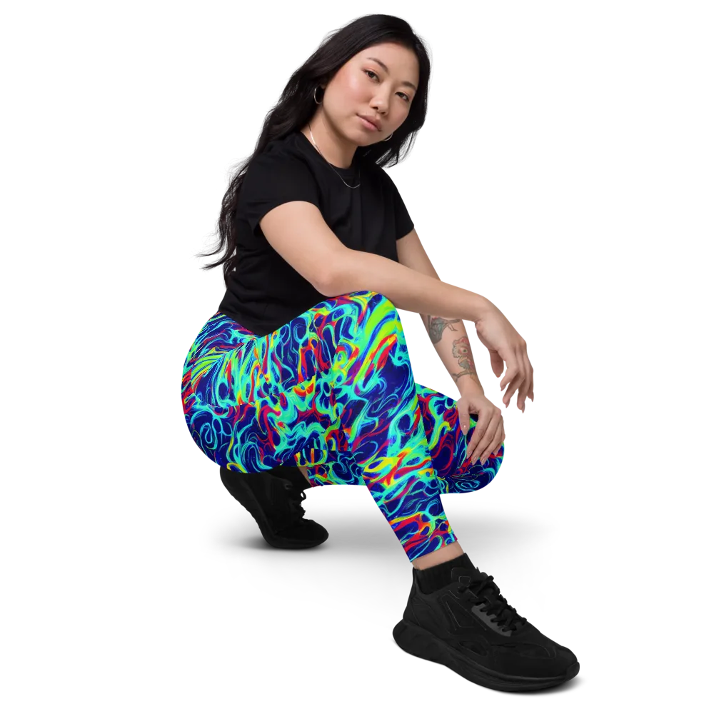 Afterdark Wave on Leggings with Pockets — Right Front