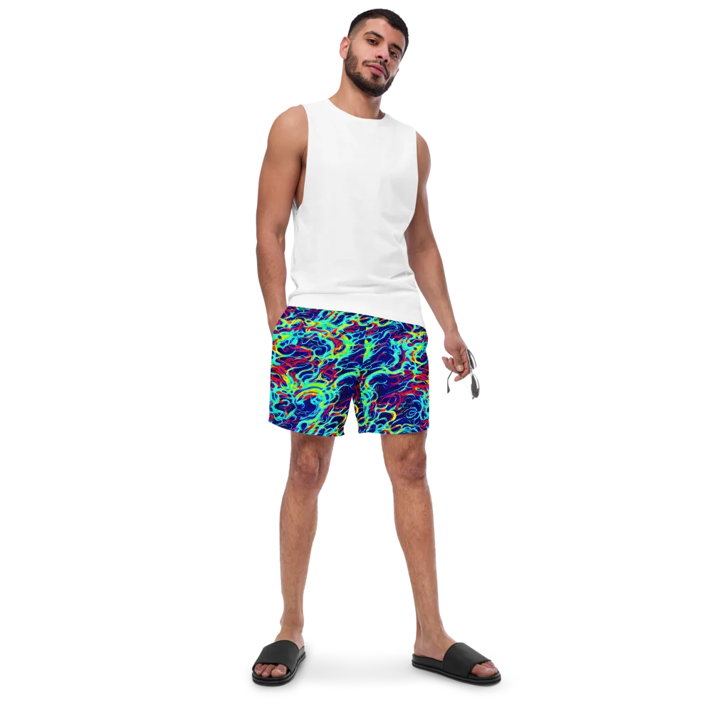 Afterdark Wave on Swim Trunks — Front
