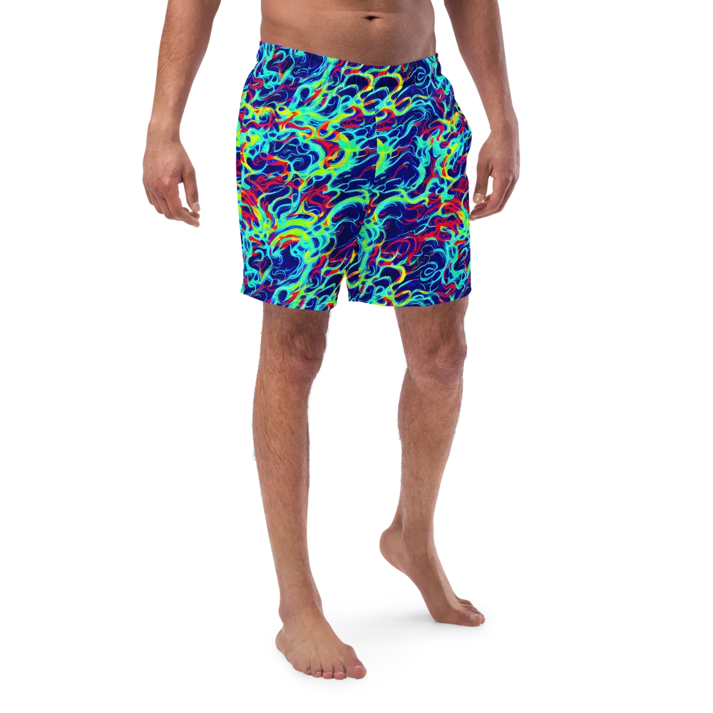 Afterdark Wave on Swim Trunks — Front