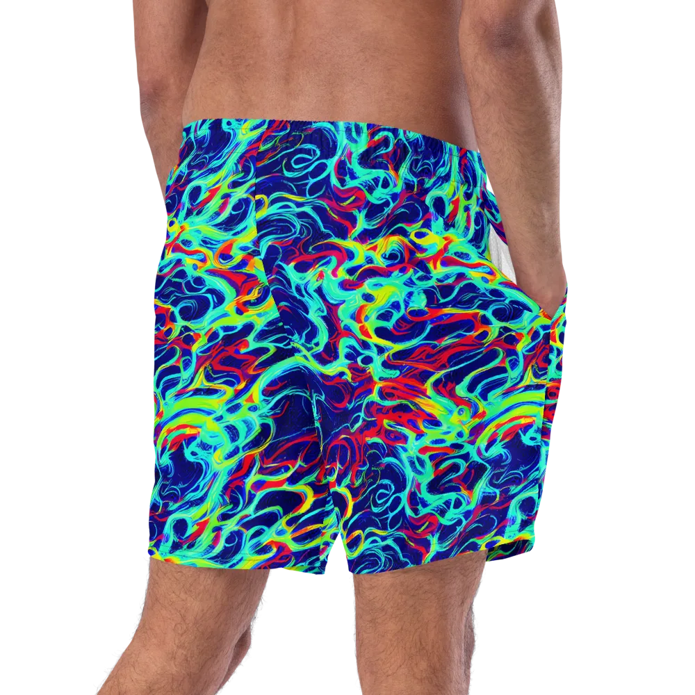 Afterdark Wave on Swim Trunks — Right Back