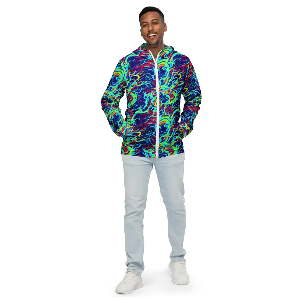 Afterdark Wave on Men's Windbreaker — Front