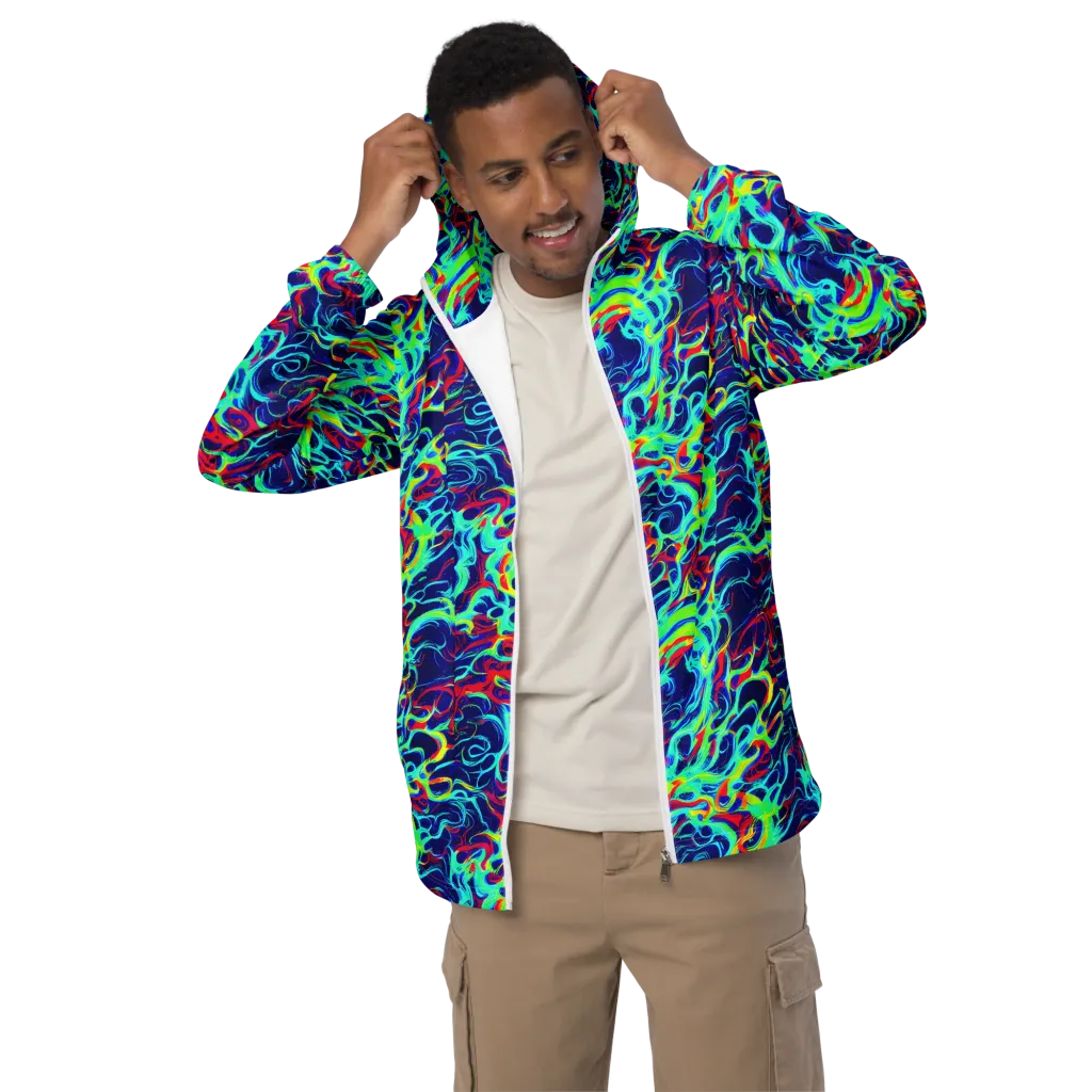 Afterdark Wave on Men's Windbreaker — Front