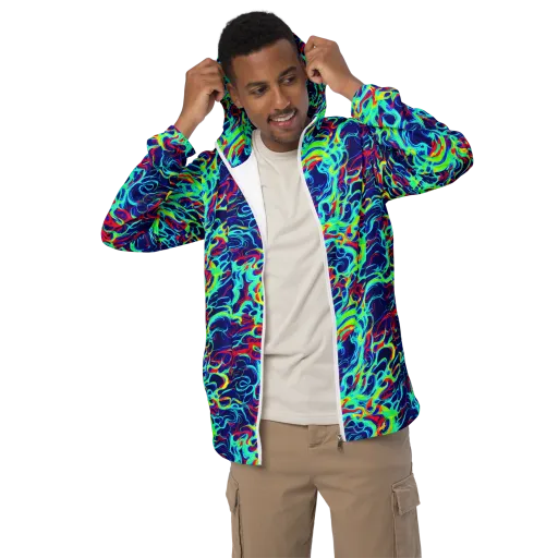 Afterdark Wave on a Men's Windbreaker