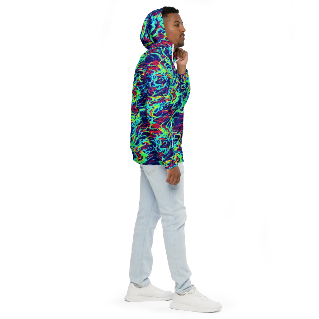Afterdark Wave on Men's Windbreaker — Right