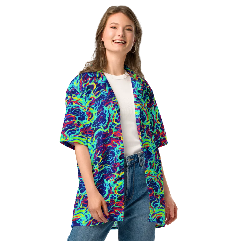 Afterdark Wave on Button Shirt — Front