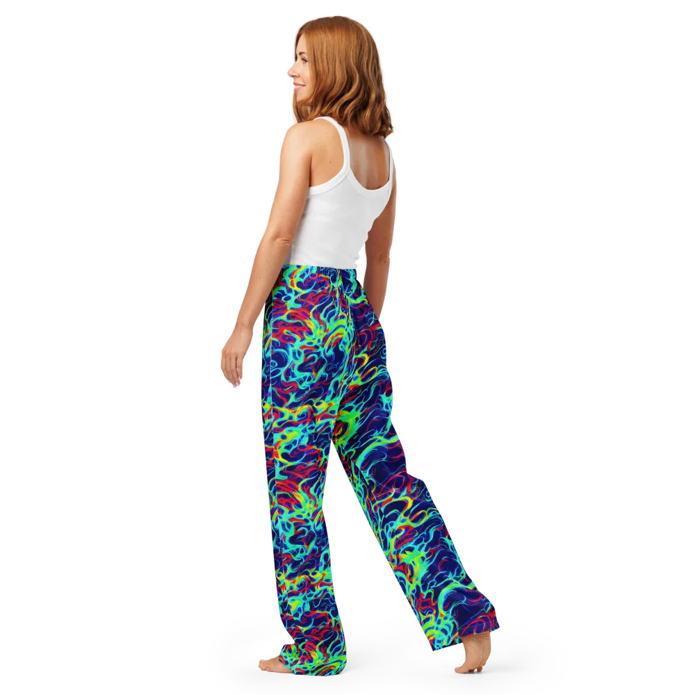 Afterdark Wave on Women's Pajama Pants — Back