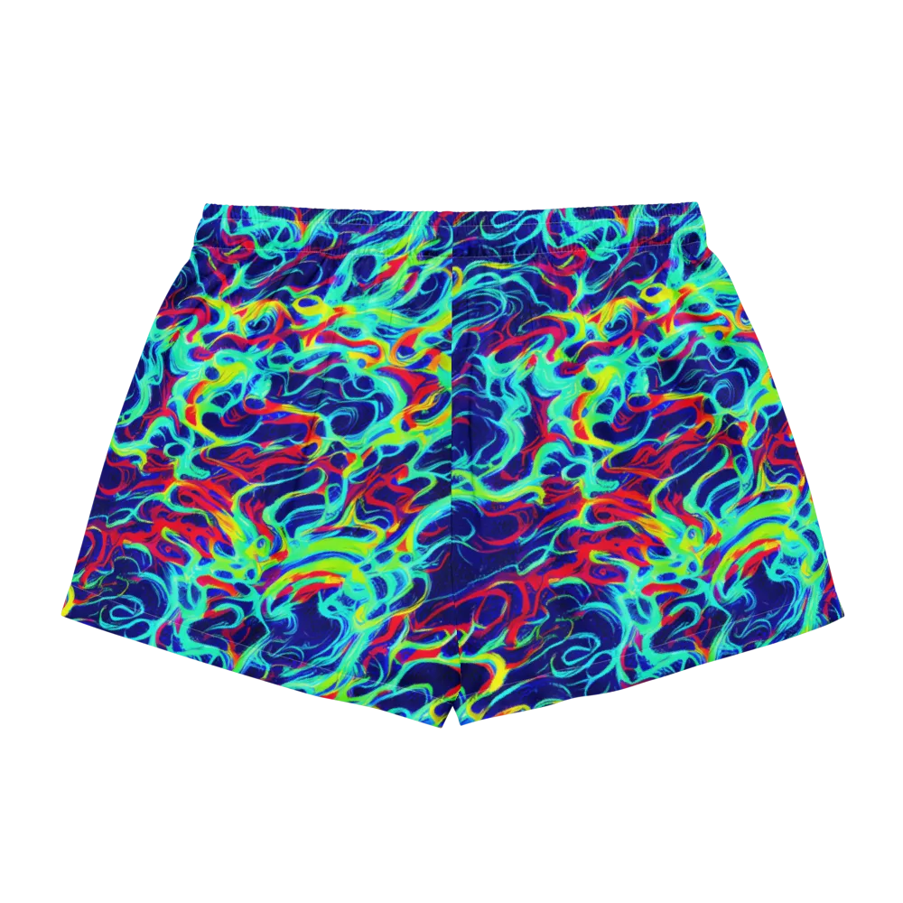 Afterdark Wave on Women's Pajama Shorts — Back