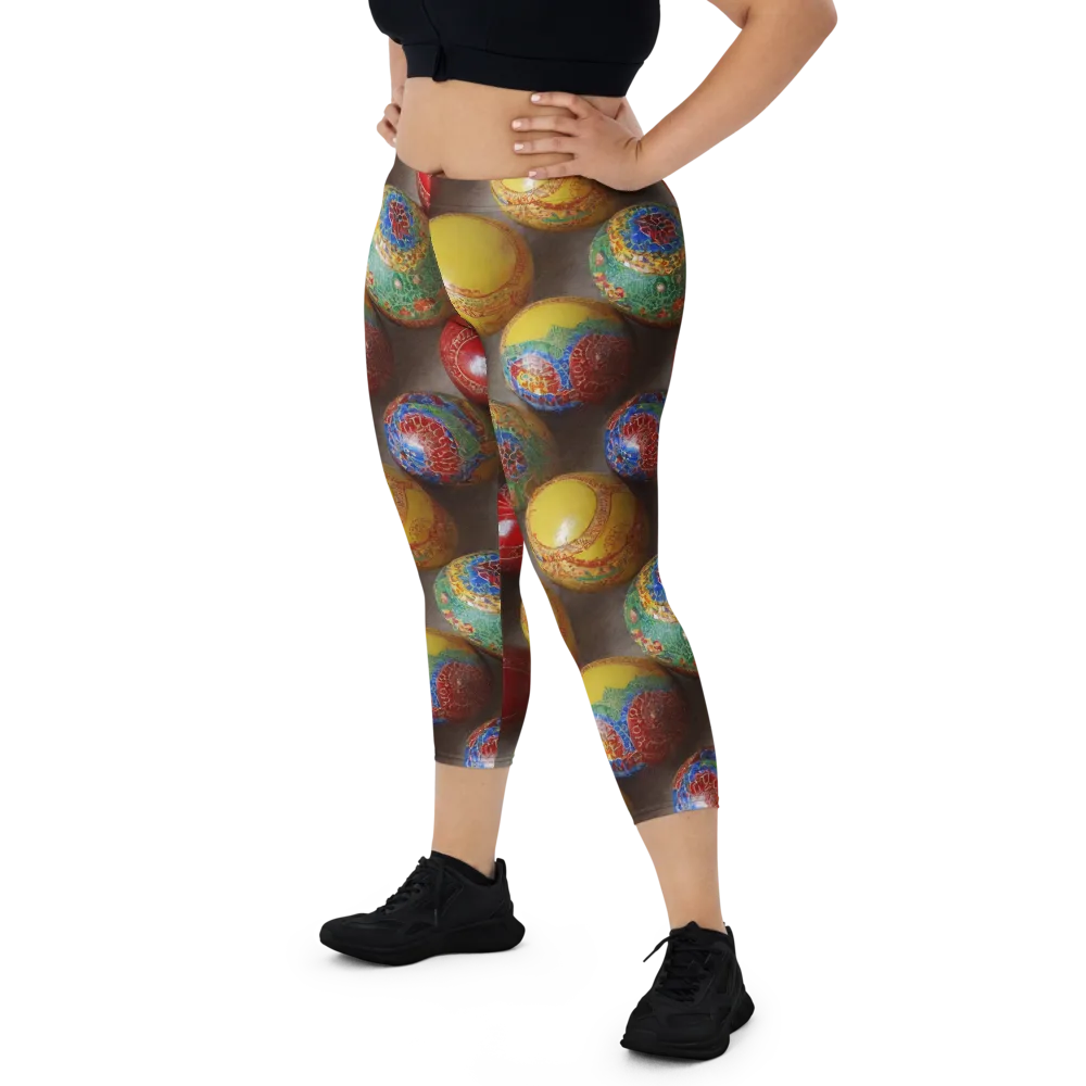 Carnival Baubles on Capri Leggings — Front