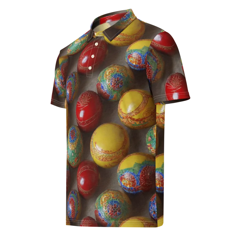 Carnival Baubles on Men's Slim Fit Polo Shirt — Left Front