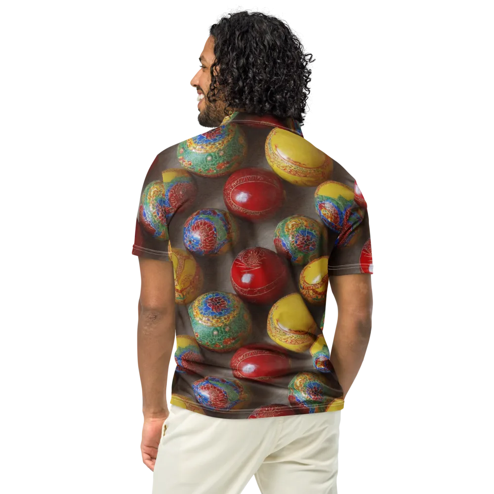 Carnival Baubles on Men's Slim Fit Polo Shirt — Back