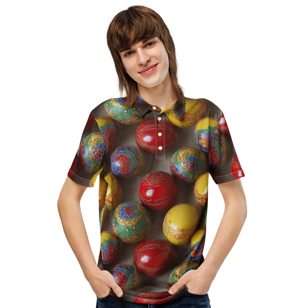 Carnival Baubles on Men's Slim Fit Polo Shirt — Front