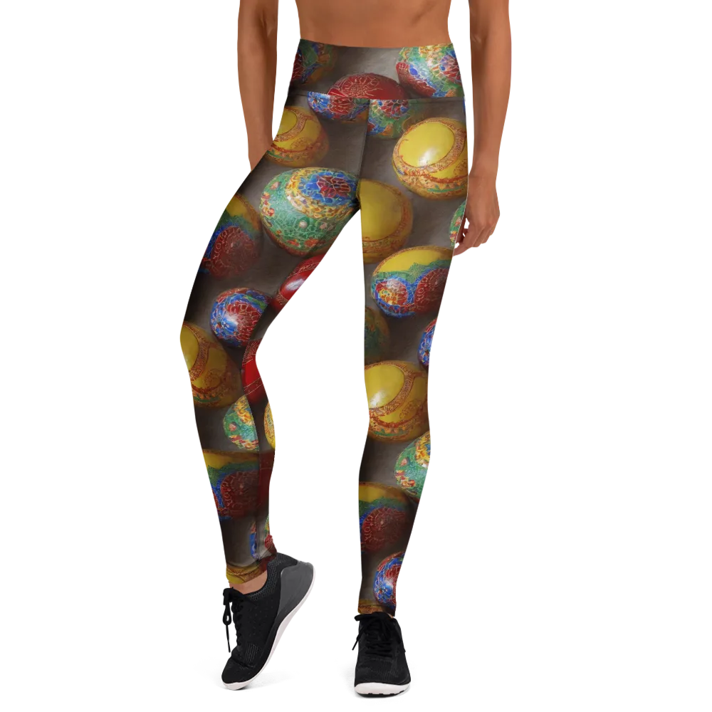 Carnival Baubles on Yoga Leggings — Front