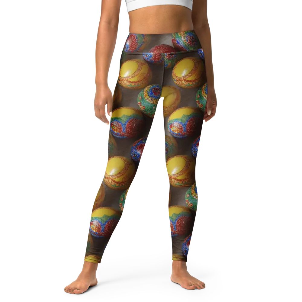 Carnival Baubles on Yoga Leggings — Front