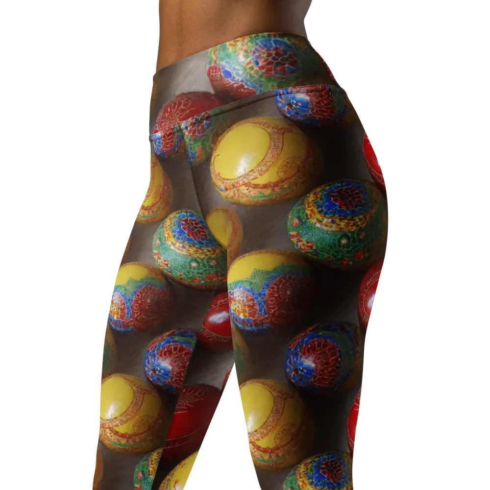 Carnival Baubles on Yoga Leggings — Left Front