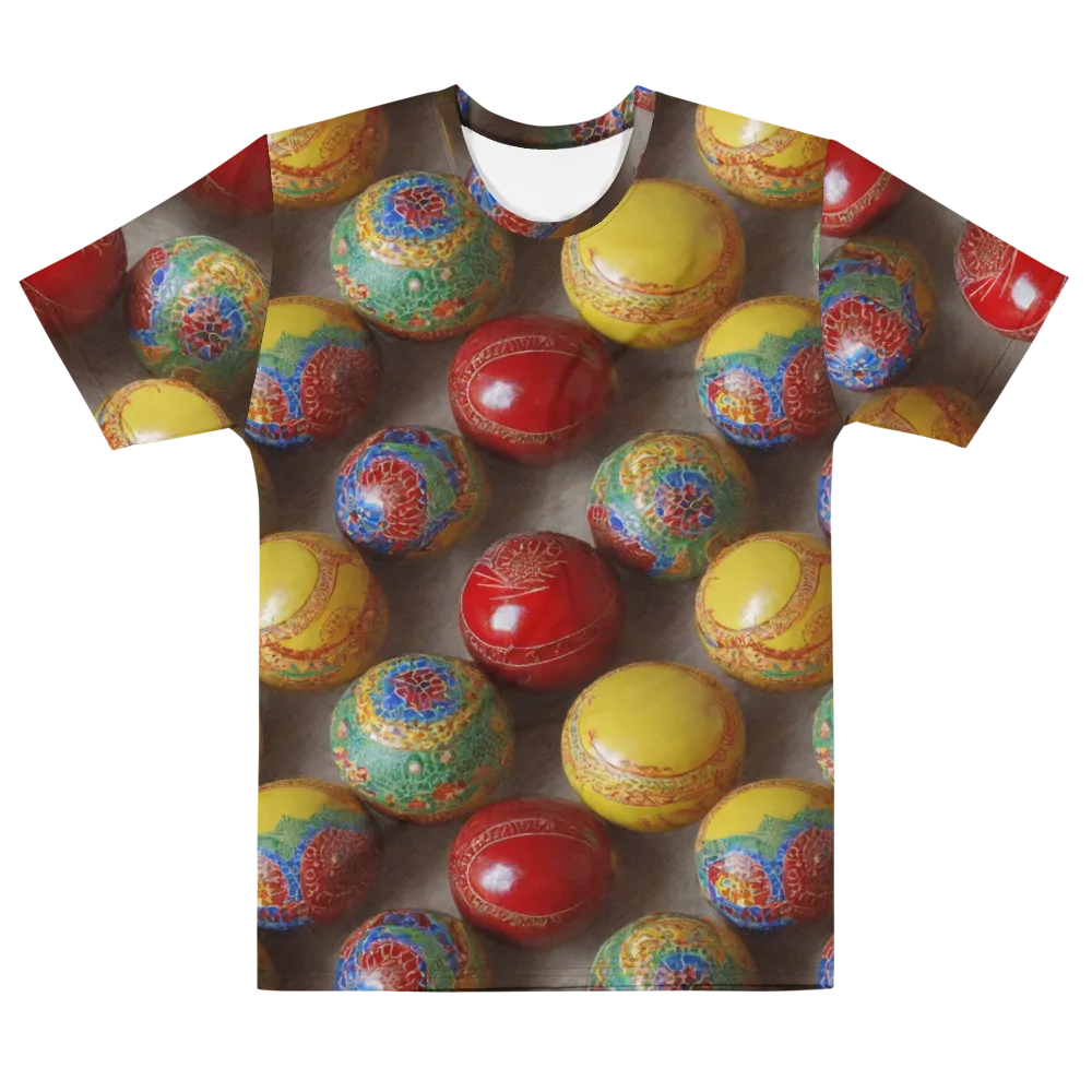 Carnival Baubles on Men's Cotton Crew Neck T-Shirt — Front
