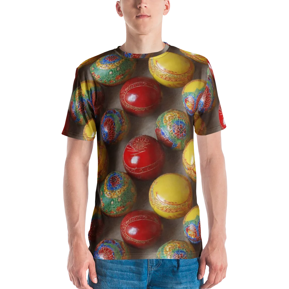 Carnival Baubles on Men's Crew Neck T-Shirt — Front