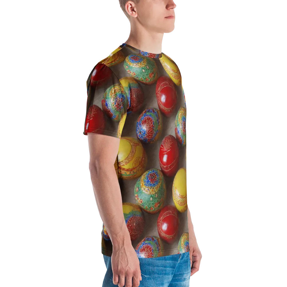 Carnival Baubles on Men's Crew Neck T-Shirt — Right