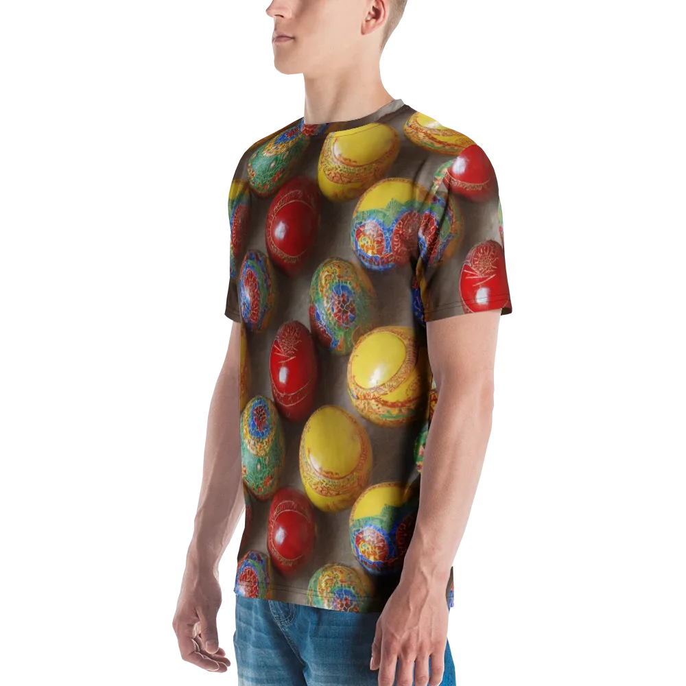 Carnival Baubles on Men's Crew Neck T-Shirt — Left