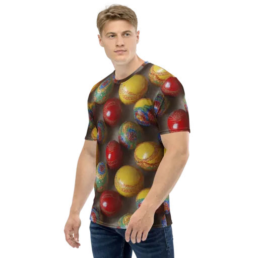 Carnival Baubles on a Men's Crew Neck T-Shirt