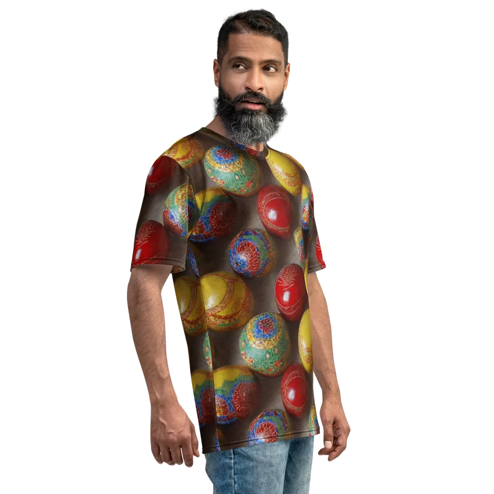 Carnival Baubles on Men's Crew Neck T-Shirt — Right