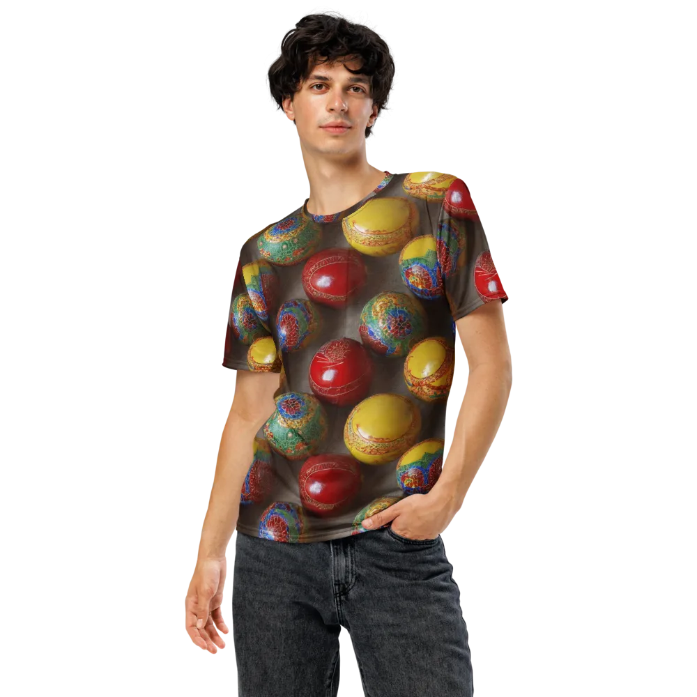 Carnival Baubles on Men's Crew Neck T-Shirt — Front