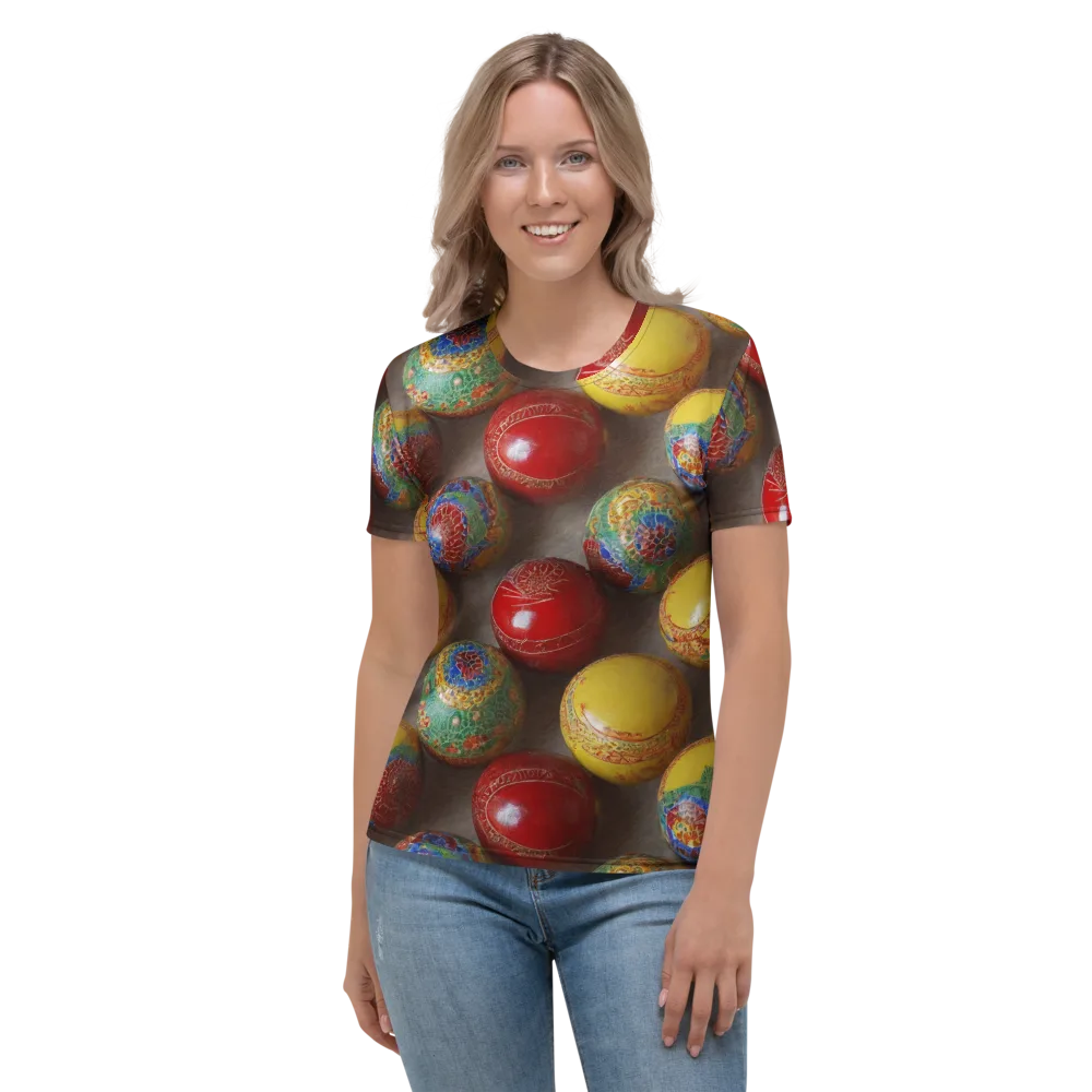 Carnival Baubles on Women's Crew Neck T-Shirt — Front