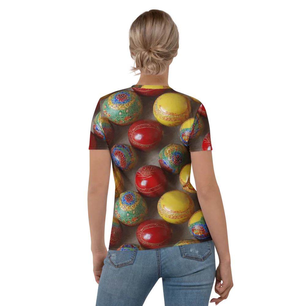 Carnival Baubles on Women's Crew Neck T-Shirt — Back
