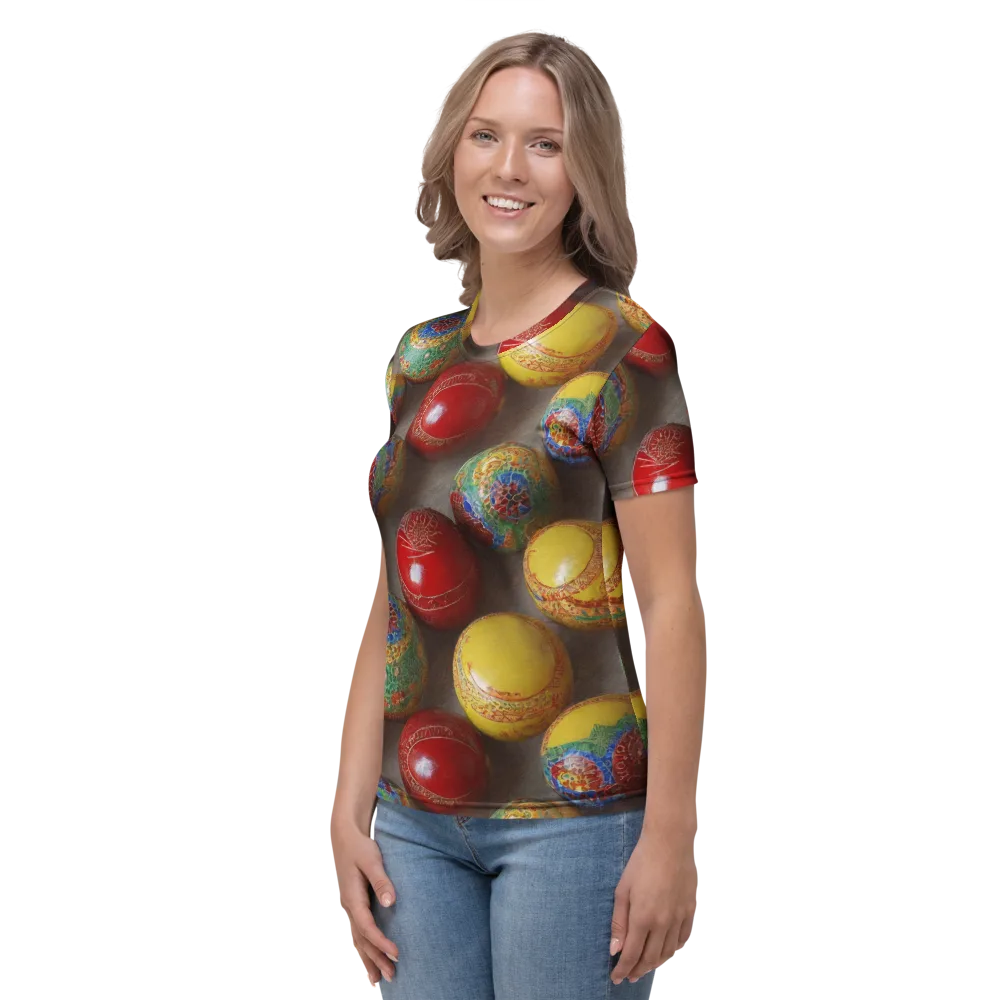 Carnival Baubles on Women's Crew Neck T-Shirt — Left
