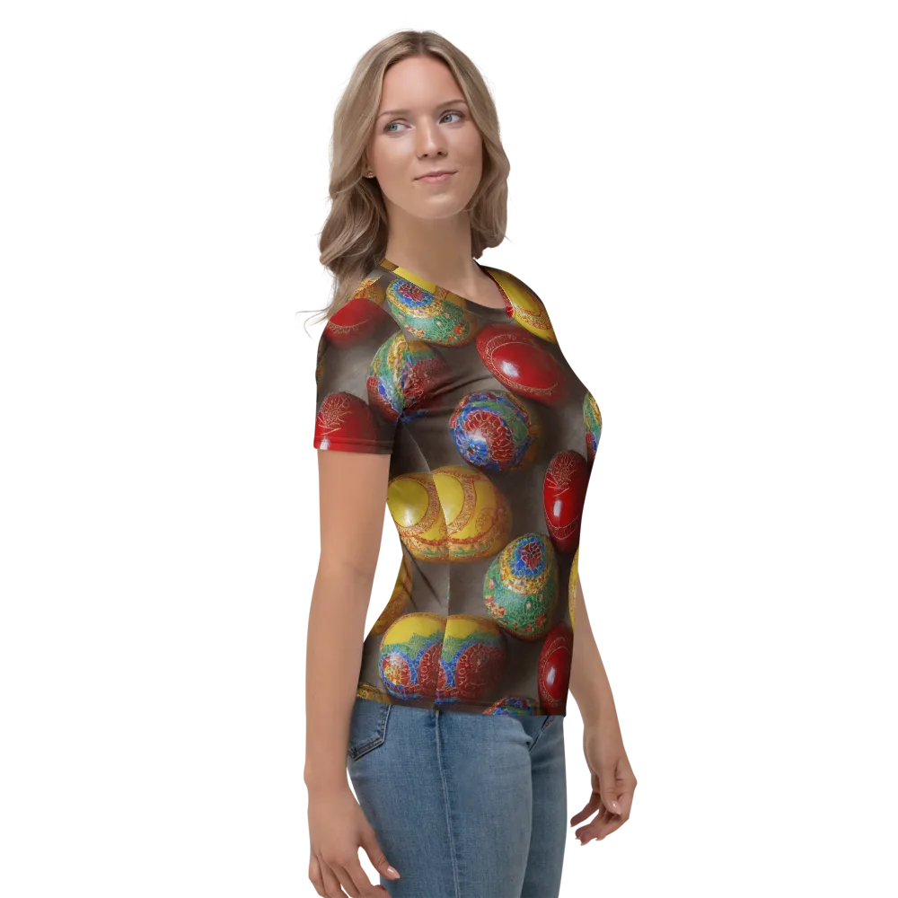 Carnival Baubles on Women's Crew Neck T-Shirt — Right