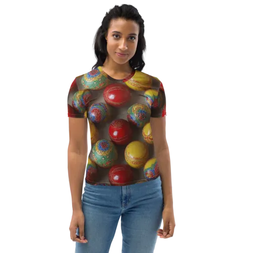 Carnival Baubles on a Women's Crew Neck T-Shirt