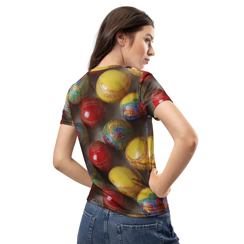 Carnival Baubles on Women's Crew Neck T-Shirt — Back