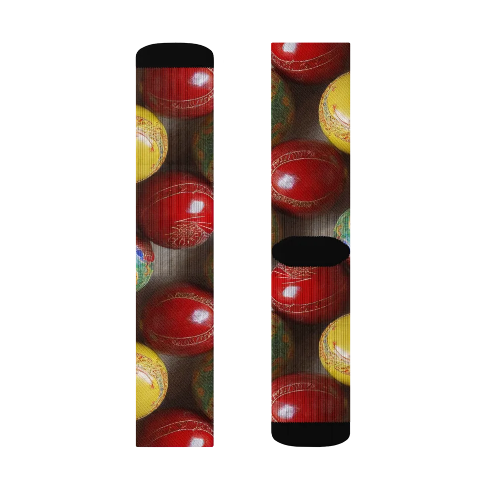 Carnival Baubles on Socks — Left Sock