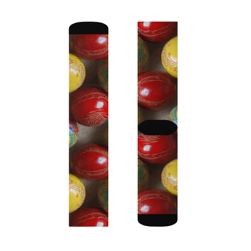 Carnival Baubles on Socks — Right Sock
