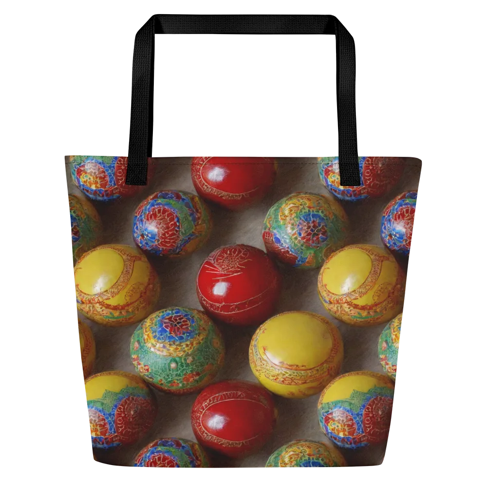 Carnival Baubles on Large Tote Bag W/ Pocket — Front