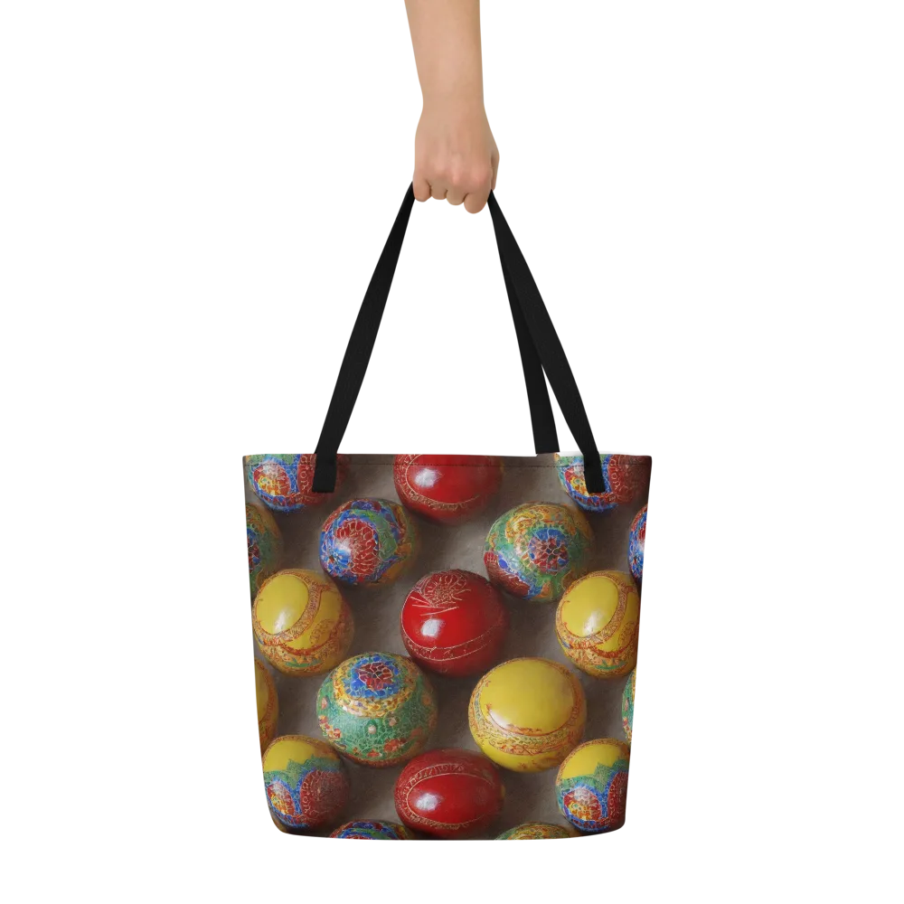 Carnival Baubles on Large Tote Bag W/ Pocket — Front