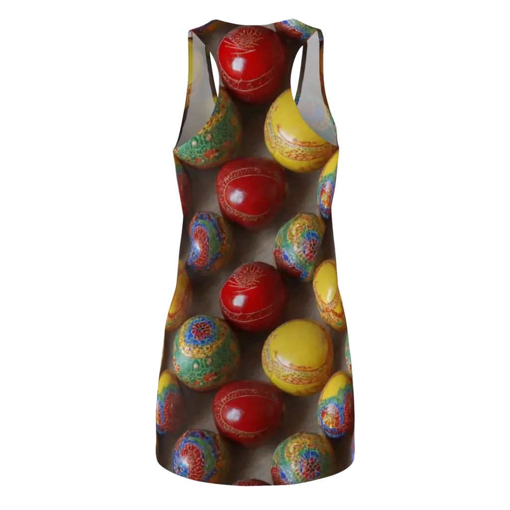 Carnival Baubles on Racerback Dress — Back