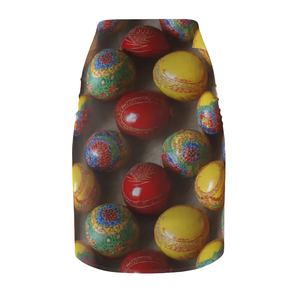 Carnival Baubles on Pencil Skirt — Back