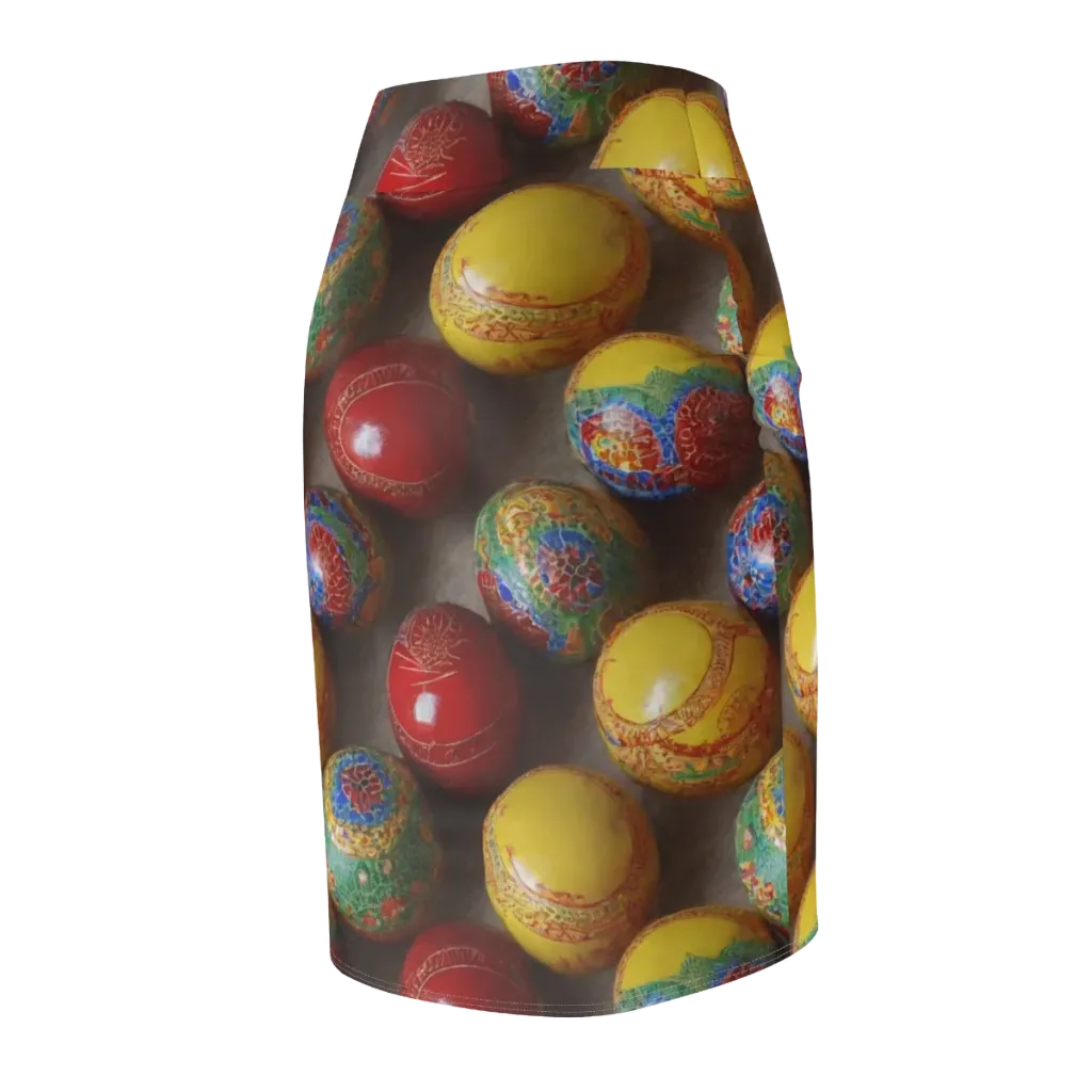 Carnival Baubles on Pencil Skirt — Back Side