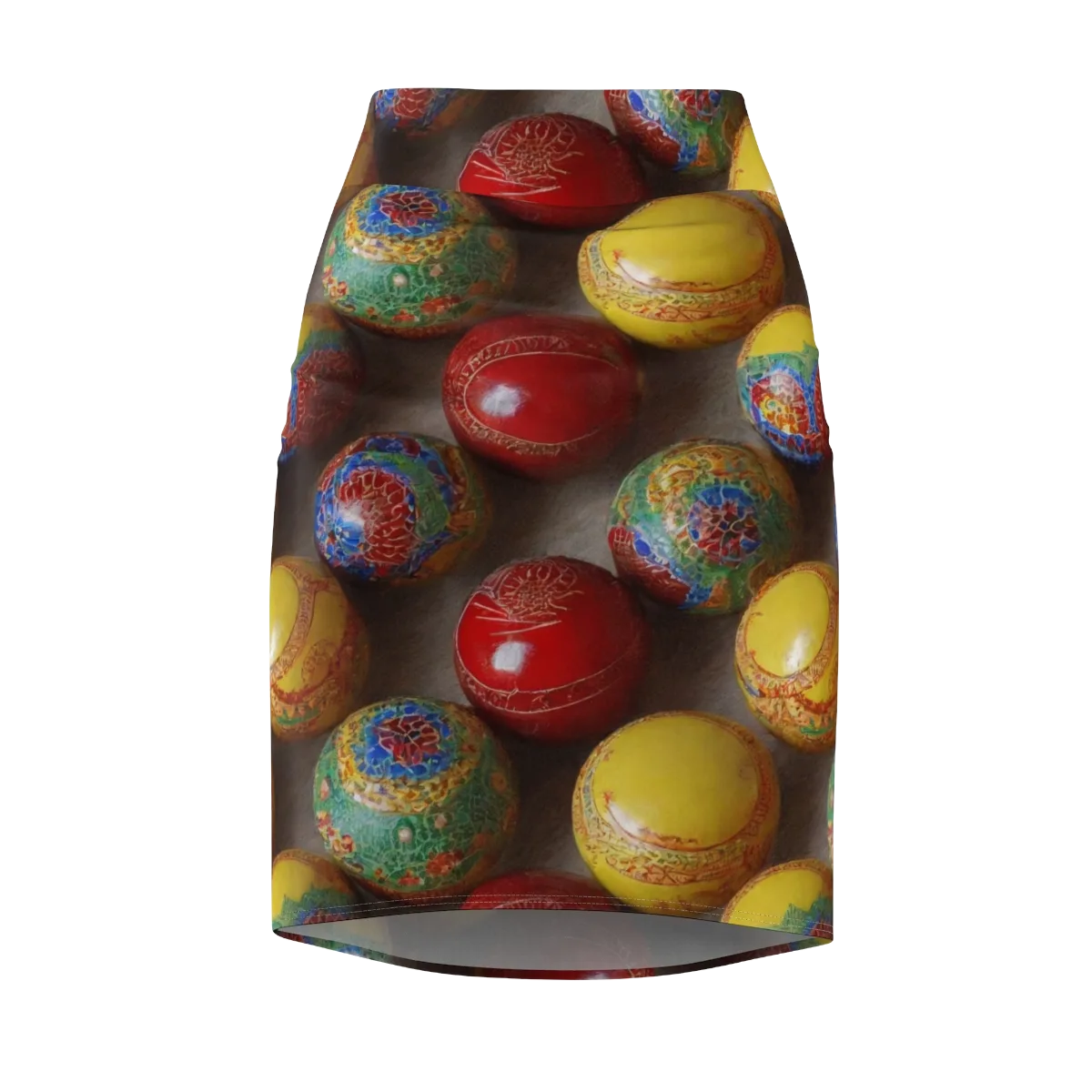 Carnival Baubles on Pencil Skirt — Front