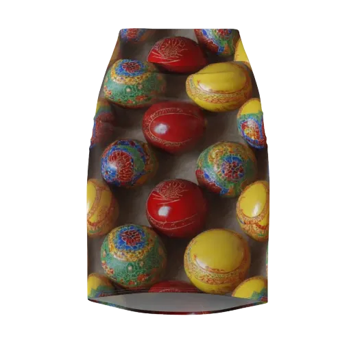 Carnival Baubles on a Pencil Skirt