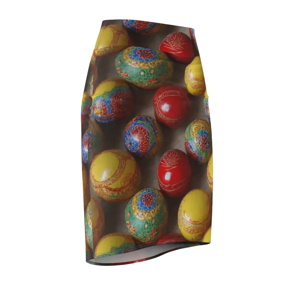 Carnival Baubles on Pencil Skirt — Front Side