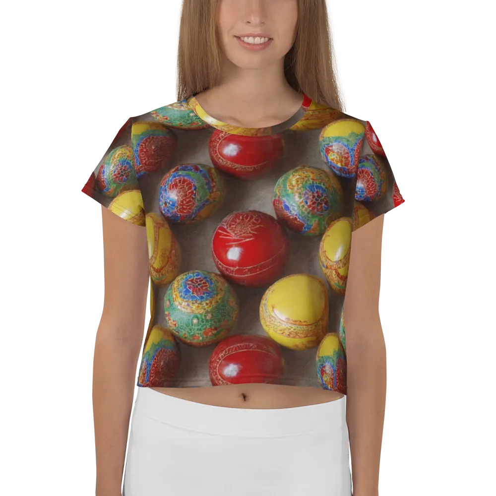Carnival Baubles on Crop Tee — Front
