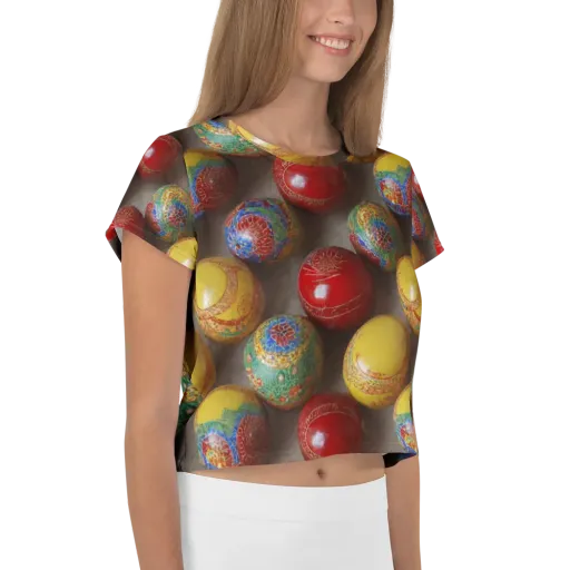 Carnival Baubles on a Crop Tee
