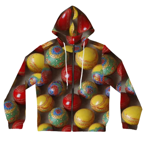 Carnival Baubles on a Women's Full-Zip Hoodie