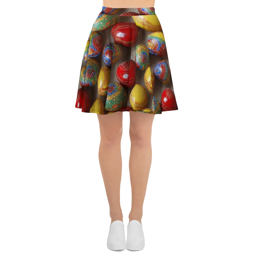 Carnival Baubles on Skater Skirt — Front