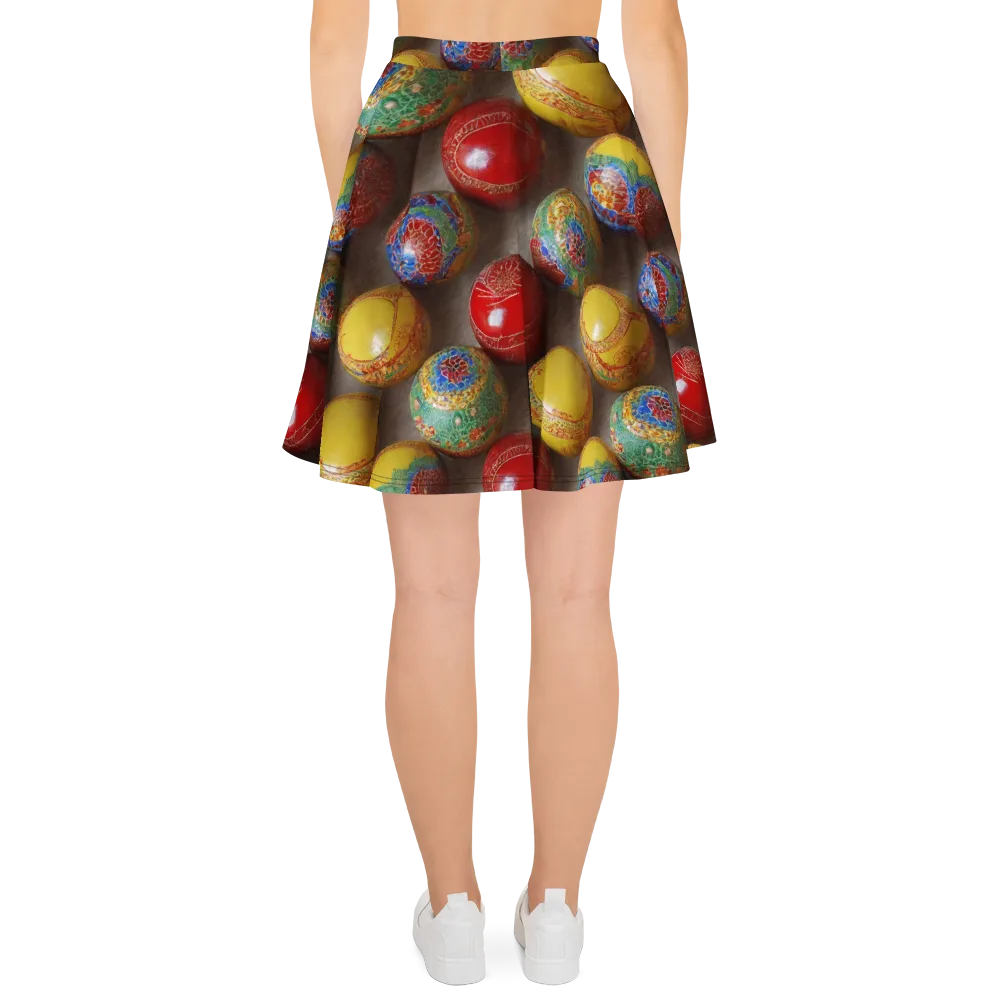 Carnival Baubles on Skater Skirt — Back