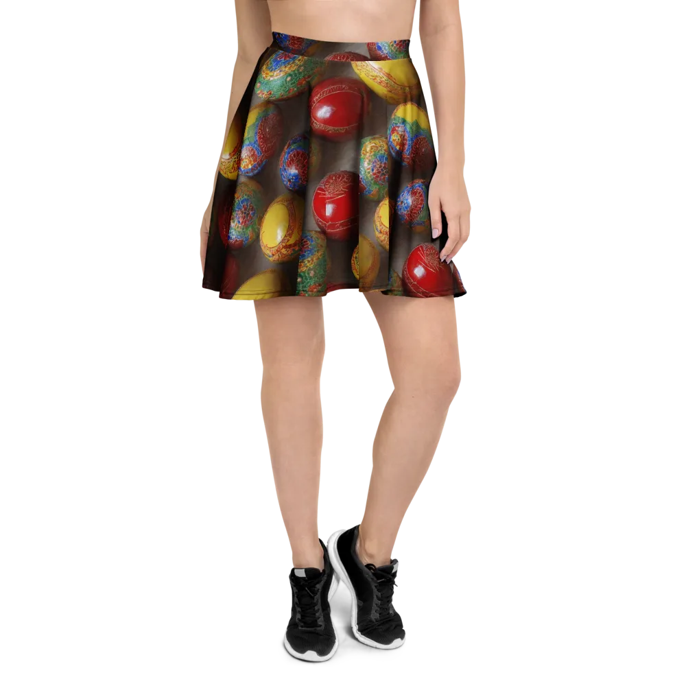 Carnival Baubles on Skater Skirt — Front